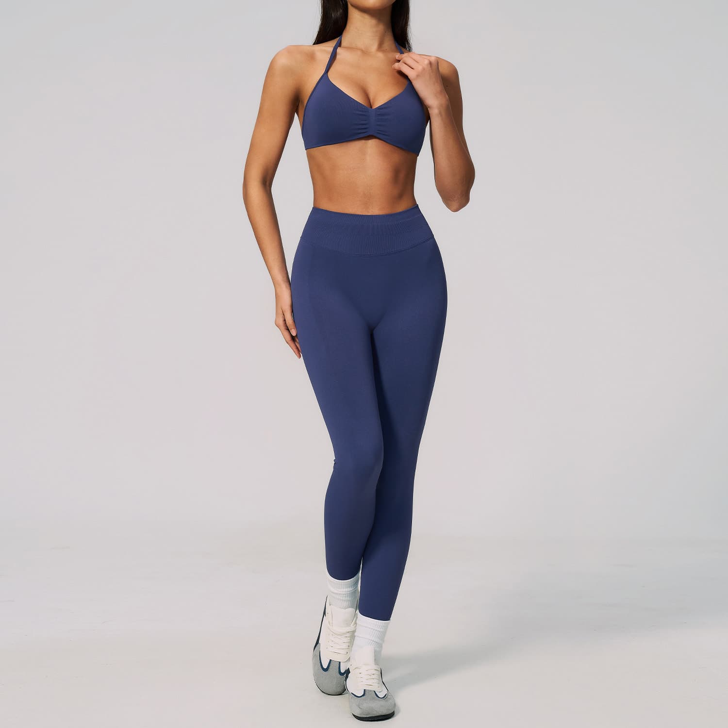 Seamless Yoga Set for Fitness and Beauty of the Back, High-Waisted, Hip-Boosting, Ab-Enhancing, Pilates Training, Yoga Set for Women.